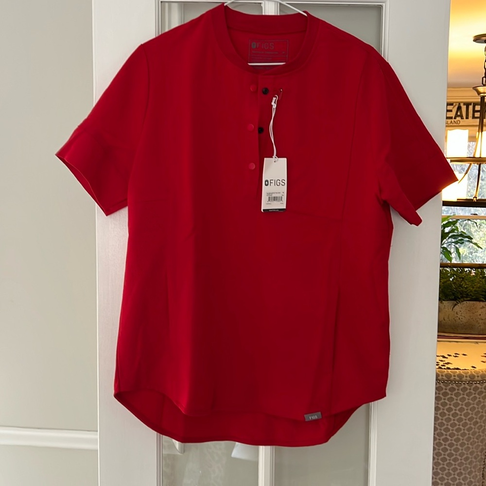 Figs Henley Scrub Top